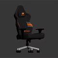 Gray And Orange Razerback Gaming Chair With High Back Ergonomic Design Armrests And Swivel Wheels