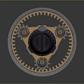 Industrial Vintage Lighting Combination Featuring Circular Gear Metal Structure And Dark Purple Center