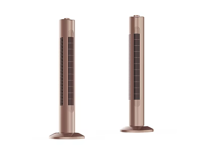 Modern Tower Air Conditioner Fans With Sleek Brown Design And Stable Base For Home Use 3d model
