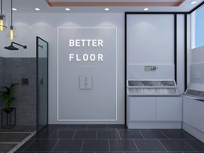 Better Floor Store Showcasing Quality Floor Samples In Modern Display Showroom 3d model