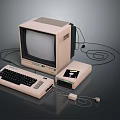 Vintage Electronic Computer System With Monitor Keyboard And Disk Drive
