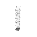 Modern Geometric Bookshelf With Interlocking Open Shelves And Tall Sleek Structure 3d model