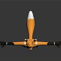 3D Animated Fox Character With Orange Body White Belly Black Gloves Diamond Chest Decoration Standing