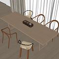 Dining table and chair combination 3d model