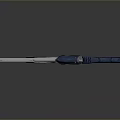Futuristic Sci Fi Weapon With Blue Silver Finish And Glowing Green Accents