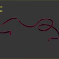 Red Fashion Belt With Shiny Curved Design On Dark Background For Clothing Accessories