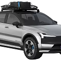 Volvo SUV Showcasing Roof Rack And Luggage With Modern Style