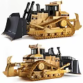 Yellow Construction Bulldozer With Large Blade And Heavy Duty Track System