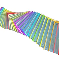 Colorful Modern Pergola With Curved Architectural Structure And Vibrant Multicolored Design