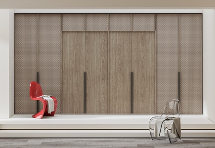 modern rattan wardrobe 3d model