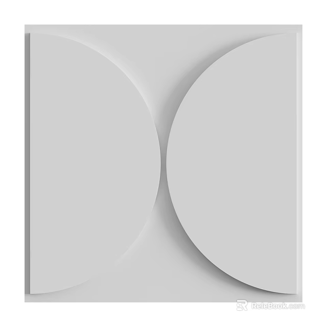Minimalist Wall Design With Symmetrical Semicircular Shapes In Light Gray 3d model 