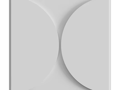 Minimalist Wall Design With Symmetrical Semicircular Shapes In Light Gray 3d model