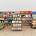 Well Organized Supermarket Interior With Shelves Stocked Full Of Various Grocery Products