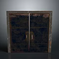 Rustic Copper Textured Entrance Door With Marble Frame And Dark Surface Finish