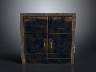 industrial door industrial entrance industrial metal door metal industrial door steel gate big iron gate 3d model