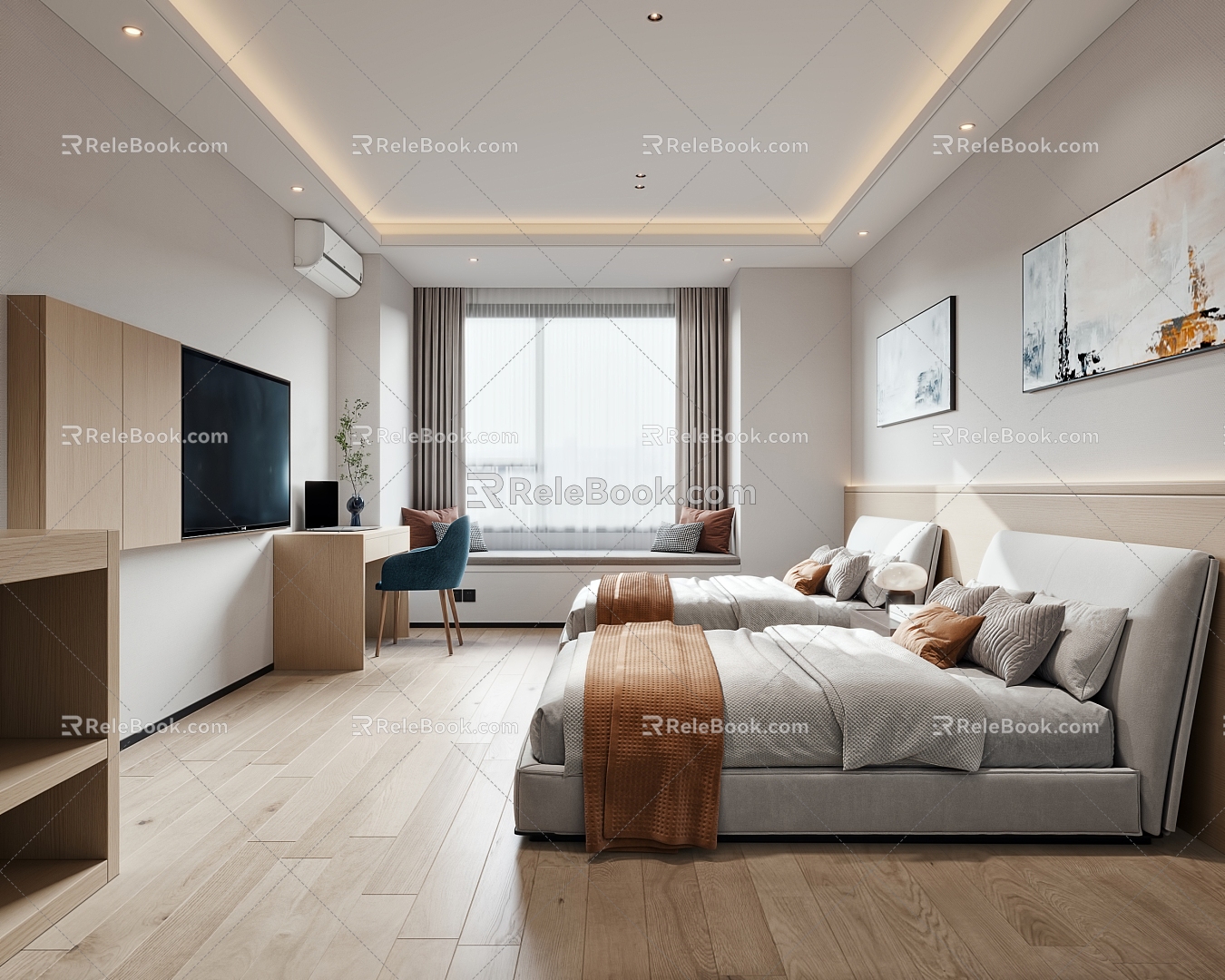 Modern Rooms Hotel Apartment Rooms 3d model