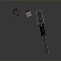 Weapon Pistol Disassembled Metal Components Displaying Frame Magazine And Barrel Parts