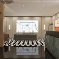 Modern Bright Sales Office With Full Glass Facade And Cozy Urban Reception Lounge Area