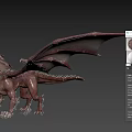 3D Rendered Mythical Dragon With Large Wings Scaly Body And Menacing Features