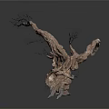 Unique Dry Tree With Twisted Trunk And Leafless Branches Natural Texture