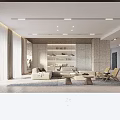 Serene Minimalist Interior With Wooden Sliding Screen Desk Chair Mirror And Natural Light