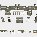 Historic Building Facade Design with Medieval Towers Arches and Stone Components