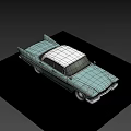 Classic Light Blue Vintage Sedan With Retro Body Design And Chrome Details