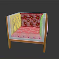 Modern Tufted Armchair With White Padded Seat And Orange Wooden Frame