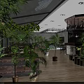 Lush Green Plant Filled Café Interior With Glass Skylight Wooden Floor And Two Story Design