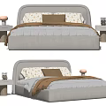 Modern Kids Bed With Upholstered Headboard Patterned Pillows Brown Blanket And Nightstand Table Lamp