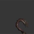 Detailed 3D Model of Mythical Dragon with Scaled Body and Curved Posture