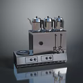 Stainless Steel Modern Kitchen Electronic Appliance With Three Kettles Control Panel And Heating Plate