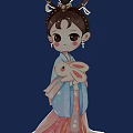 Game Movie Character Cartoon Girl In Ancient Costume Holding Cute Rabbit Traditional Style