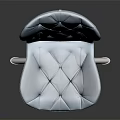 Blue Tufted Fabric Leisure Chair With Modern Design Comfortable Seat And Wooden Legs