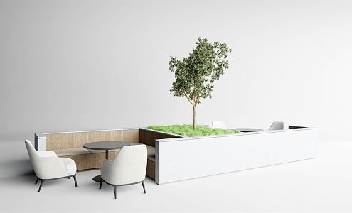 Modern leisure table and chair combination 3d model