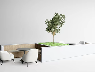 Modern leisure table and chair combination 3d model