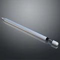 Sleek Silver Metallic Pen With Smooth Surface On Dark Reflective Background 3d model