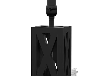 Black Modern Ceiling Light With Geometric Hollow X Shape Square Frame Design 3d model