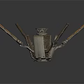 Industrial Metal Equipment With Extended Arms And Central Mechanical Components
