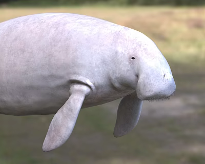Gentle Gray Manatee Aquatic Animal With Rounded Body And Flippers In Marine Life 3d model Gentle Gray Manatee Aquatic Animal With Rounded Body And Flippers In Marine Life 3d model