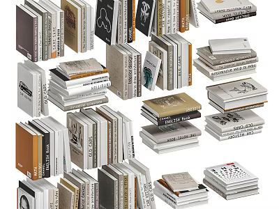 Various Stacked Books And Magazines With Diverse Covers In Reading Collection 3d model