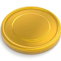 Golden Round Metallic Lid Featuring Shiny Smooth Surface And Ribbed Edges 3d model