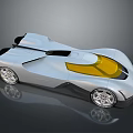 Sleek Silver Futuristic Sports Car With Yellow Windshield And Modern Wheels