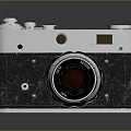 Vintage Classic Camera With Silver Metal Body And Lens For Digital Product