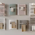 Colorful Modern Bathroom Shelving Units Wall Mounted And Floor Standing With Towels