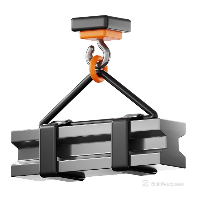 Heavy Duty Industrial Equipment Lifting Device With Metal Hook And Hoisting Tool 3d model 