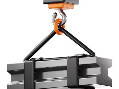 Heavy Duty Industrial Equipment Lifting Device With Metal Hook And Hoisting Tool 3d model