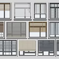 Various Window Blinds With Different Colors Materials And Modern Designs For Home Windows 3d model