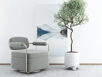 Light Luxury Single Person Sofa Single Chair Sofa 3d model