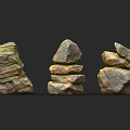 Natural Stacked Rock Decorative Stones With Layered Arrangement For Interior